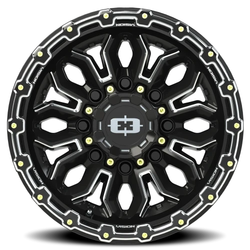 Vision 405 16x8 +0 8x165.1mm 125.2mm Gloss Black Milled Spoke