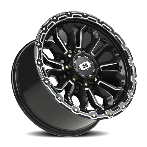 Vision 405 18x9 +12 8x165.1mm 125.2mm Gloss Black Milled Spoke
