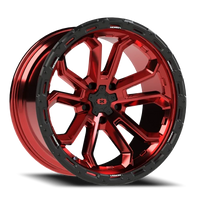 Vision 405 20x10 -25 5x127mm 78.1mm Gloss Red Black Lip