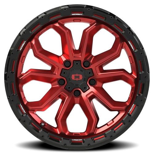 Vision 405 17x8 +30 5x110mm 72.1mm Gloss Red Black Lip