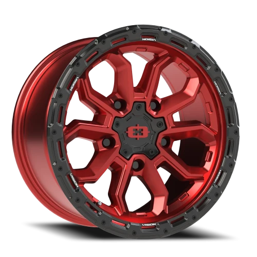Vision 405 17x9 +12 5x127mm 78.1mm Gloss Red Black Lip