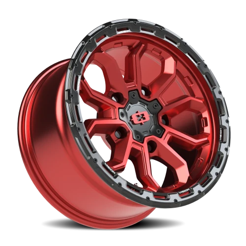 Vision 405 17x9 +12 5x127mm 78.1mm Gloss Red Black Lip