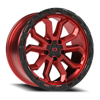 Vision 405 18x9 +12 5x139.7mm 108mm Gloss Red Black Lip