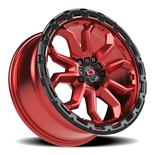 Vision 405 17x8 +30 5x110mm 73.1mm Gloss Red Black Lip