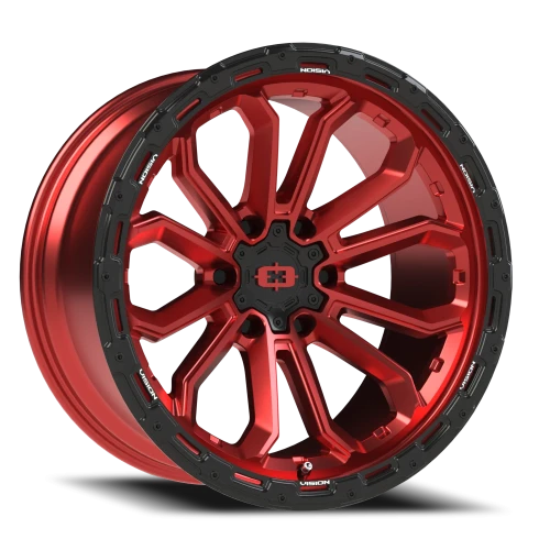 Vision 405 20x10 -25 6x135mm 87.1mm Gloss Red Black Lip