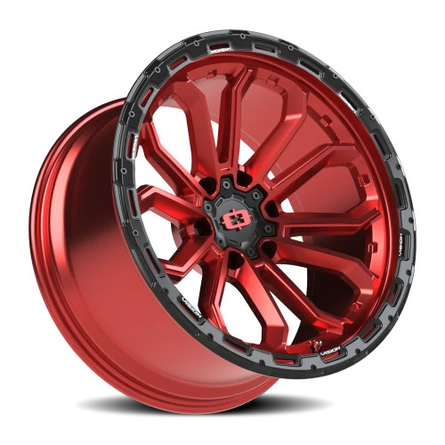 Vision 405 20x10 -25 6x135mm 87.1mm Gloss Red Black Lip