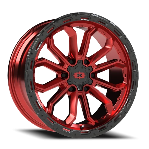 Vision 405 20x9 +12 6x135mm 87.1mm Gloss Red Black Lip