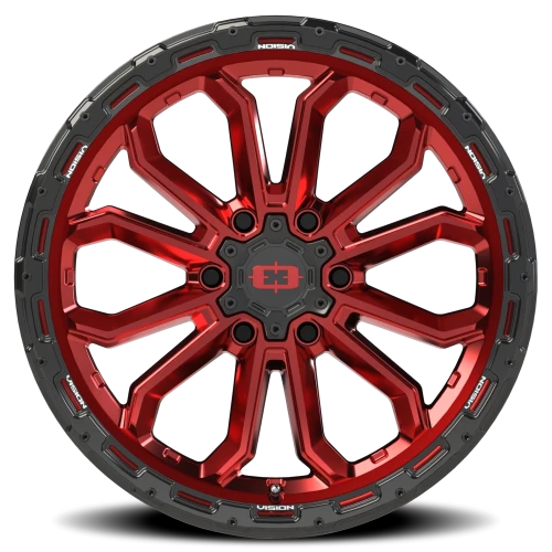 Vision 405 20x9 +12 6x135mm 87.1mm Gloss Red Black Lip