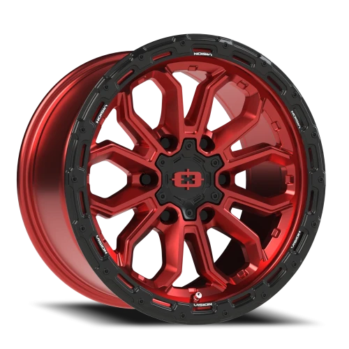 Vision 405 17x9 +12 6x135mm 87.1mm Gloss Red Black Lip