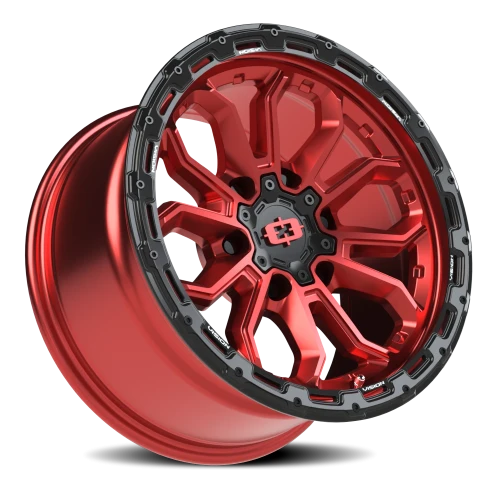 Vision 405 17x9 +12 6x135mm 87.1mm Gloss Red Black Lip