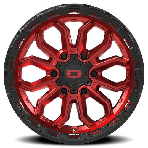 Vision 405 17x9 +12 6x135mm 87.1mm Gloss Red Black Lip