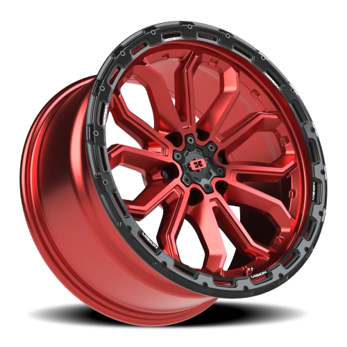 Vision 405 18x9 +12 6x135mm 87.1mm Gloss Red Black Lip