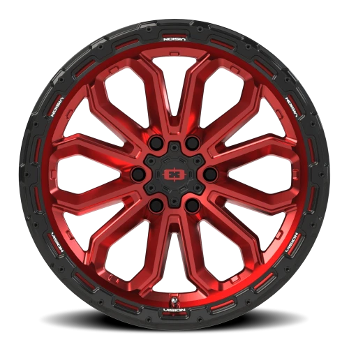 Vision 405 18x9 +12 6x120mm Gloss Red Black Lip