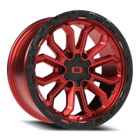 Vision 405 18x9 +12 6x139.7mm 106.2mm Gloss Red Black Lip