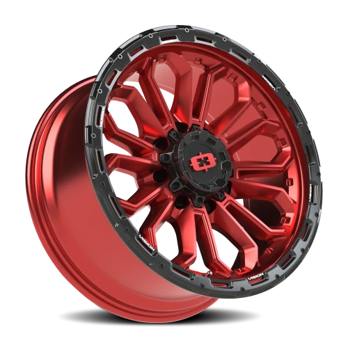 Vision 405 20x9 +12 8x170mm 125.2mm Gloss Red Black Lip
