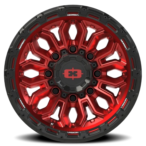 Vision 405 16x8 +0 8x165.1mm 125.2mm Gloss Red Black Lip