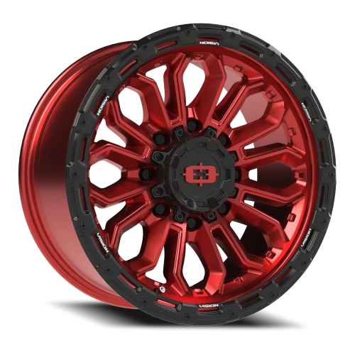 Vision 405 18x9 -12 8x170mm 125.2mm Gloss Red Black Lip