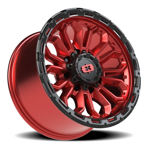 Vision 405 18x9 -12 8x165.1mm 125.2mm Gloss Red Black Lip