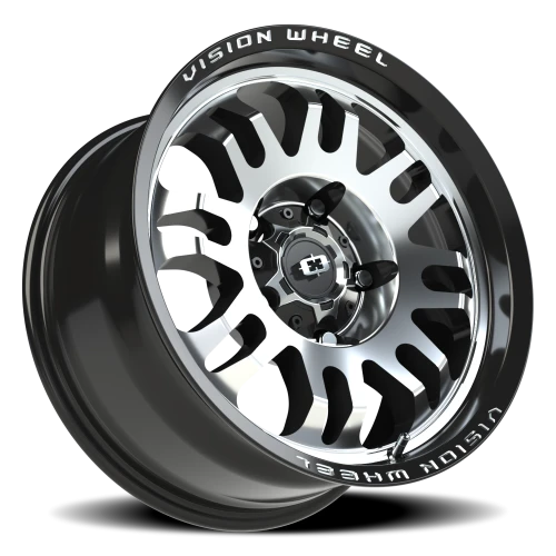 Vision 409 17x8.5 +0 5x150mm 110mm Gloss Black Machined Face