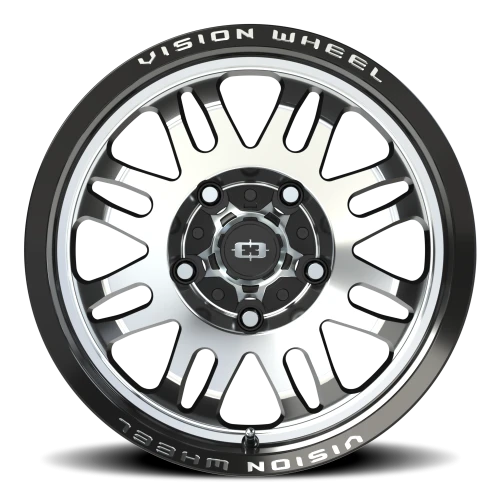 Vision 409 17x8.5 +0 5x150mm 110mm Gloss Black Machined Face