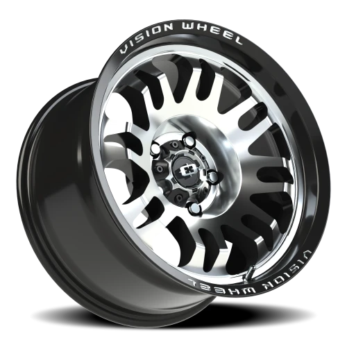 Vision 409 17x9.5 -18 5x127mm 78.1mm Gloss Black Machined Face