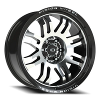 Vision 409 20x9.5 -18 6x139.7mm 110mm Gloss Black Machined Face