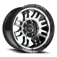 Vision 409 17x9.5 -18 6x139.7mm 110mm Gloss Black Machined Face