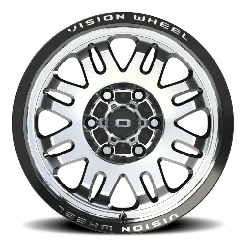 Vision 409 17x9 +12 6x139.7mm 110mm Gloss Black Machined Face