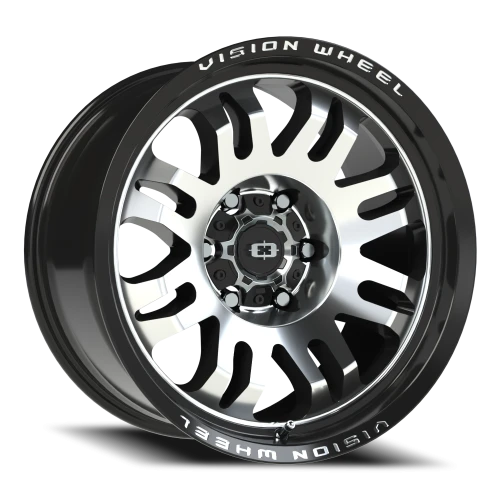 Vision 409 18x9.5 -18 6x139.7mm 110mm Gloss Black Machined Face