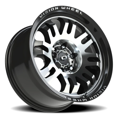 Vision 409 18x9.5 -18 6x139.7mm 110mm Gloss Black Machined Face