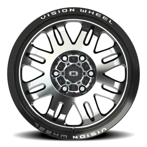 Vision 409 18x9.5 -18 6x139.7mm 110mm Gloss Black Machined Face