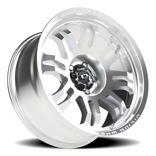 Vision 409 20x9.5 -18 5x127mm 78.1mm Machined Silver Black Center Cap-Milled Machined Cap