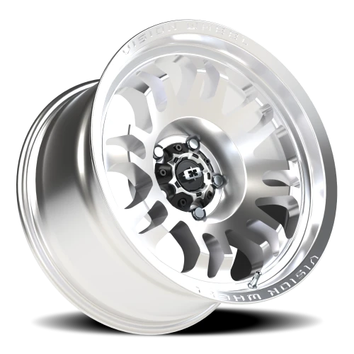 Vision 409 17x9.5 -18 5x127mm 78.1mm Machined Silver Black Center Cap-Milled Machined Cap