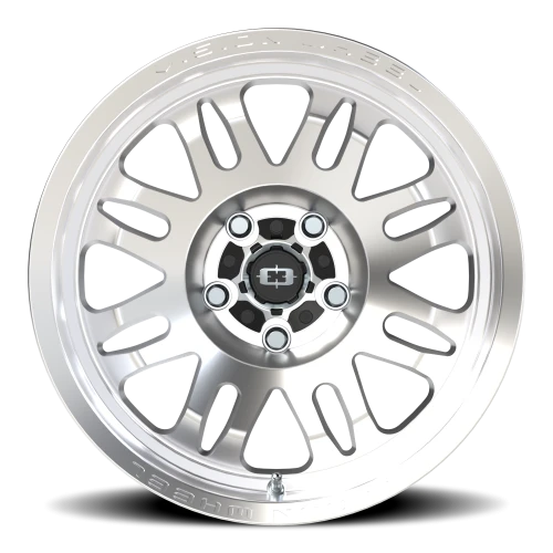 Vision 409 17x9.5 -18 5x127mm 78.1mm Machined Silver Black Center Cap-Milled Machined Cap
