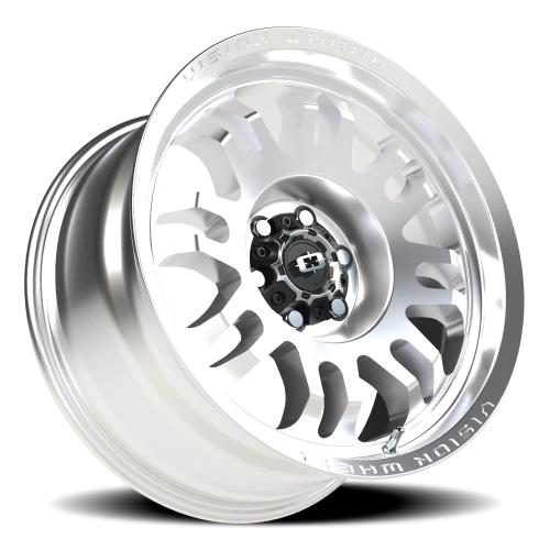 Vision 409 17x8.5 +0 6x114.3mm 71.5mm Machined Silver Black Center Cap-Milled Machined Cap