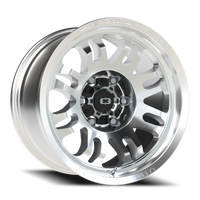 Vision 409 17x9.5 -18 6x139.7mm 110mm Machined Silver Black Center Cap-Milled Machined Cap