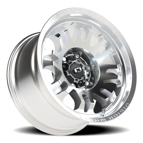 Vision 409 17x9.5 -18 6x139.7mm 110mm Machined Silver Black Center Cap-Milled Machined Cap