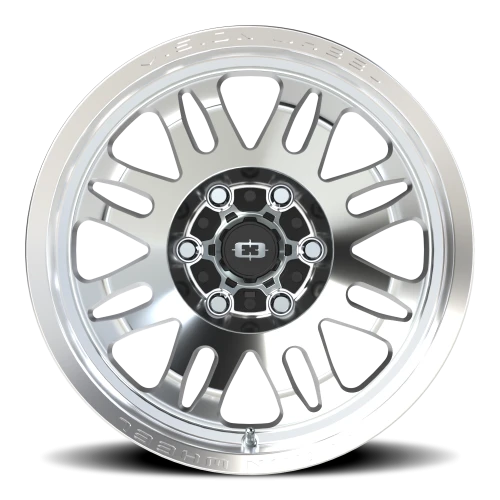 Vision 409 17x9.5 -18 6x139.7mm 110mm Machined Silver Black Center Cap-Milled Machined Cap