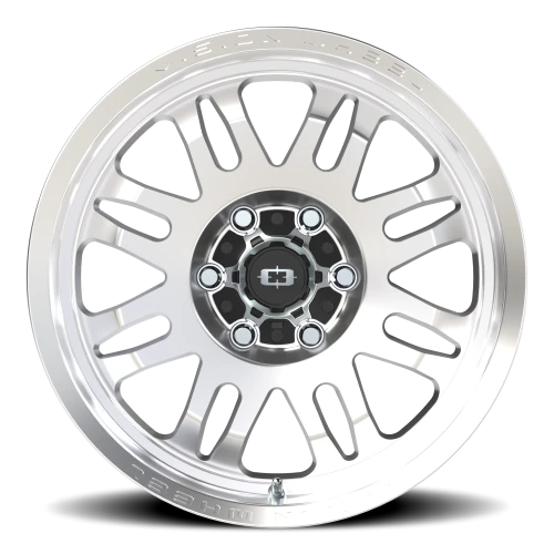 Vision 409 18x9 +12 6x135mm 87.1mm Machined Silver Black Center Cap-Milled Machined Cap