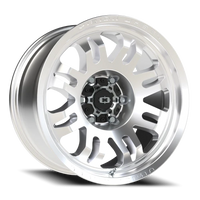 Vision 409 18x9.5 -18 6x139.7mm 110mm Machined Silver Black Center Cap-Milled Machined Cap