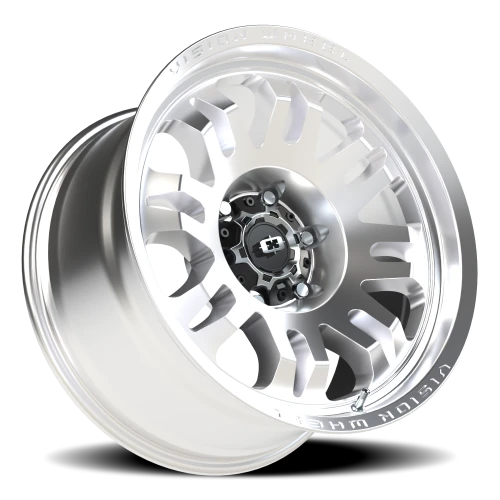 Vision 409 18x9.5 -18 6x139.7mm 110mm Machined Silver Black Center Cap-Milled Machined Cap