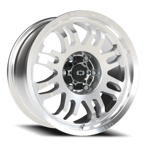 Vision 409 18x9 +12 6x139.7mm 110mm Machined Silver Black Center Cap-Milled Machined Cap