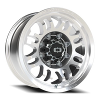 Vision 409 18x9 -12 8x165.1mm 125.1mm Machined Silver Black Center Cap-Milled Machined Cap