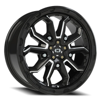 Vision 410 17x7.5 +45 5x160mm 65.1mm Gloss Black Milled Spoke