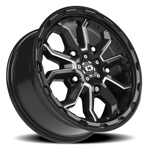 Vision 410 17x7.5 +45 5x160mm 65.1mm Gloss Black Milled Spoke