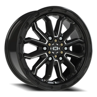 Vision 410 17x7.5 +45 6x130mm 84mm Gloss Black Milled Spoke