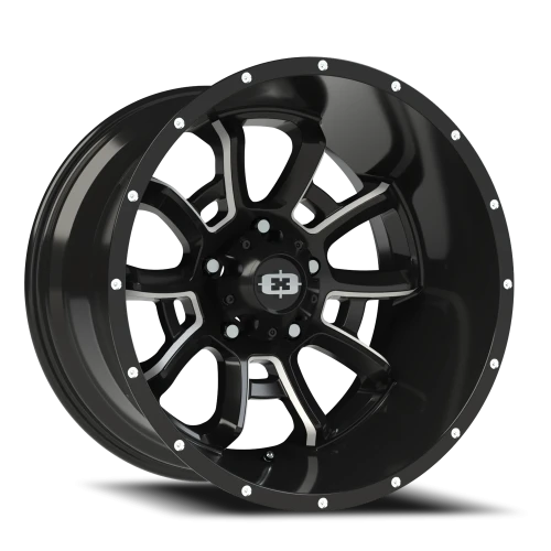Vision 415 20x12 -51 5x139.7mm 108mm Gloss Black Milled Spokes