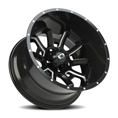 Vision 415 20x12 -51 5x139.7mm 108mm Gloss Black Milled Spokes