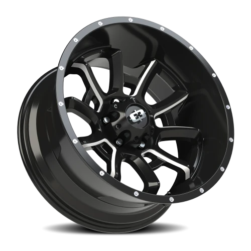 Vision 415 20x10 -25 6x139.7mm 106.2mm Gloss Black Milled Spokes