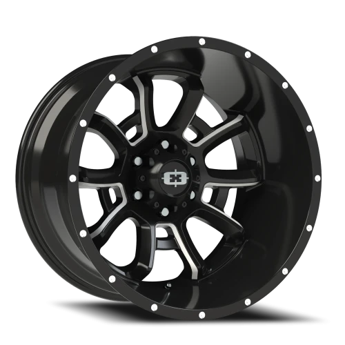 Vision 415 20x12 -51 6x135mm 87.1mm Gloss Black Milled Spokes